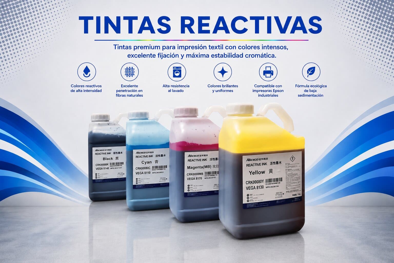 Tintas Reactivas: Color Brillante y Excelente Calidad