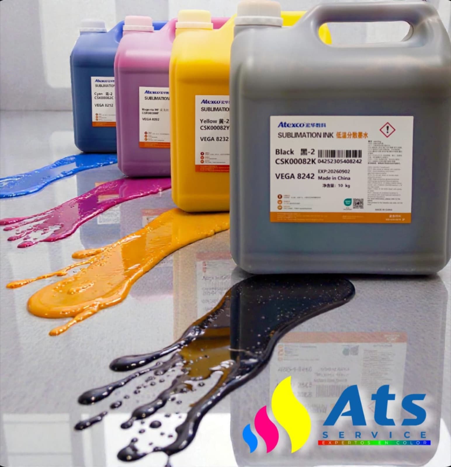Gama de colores de las tintas de sublimación Atexco